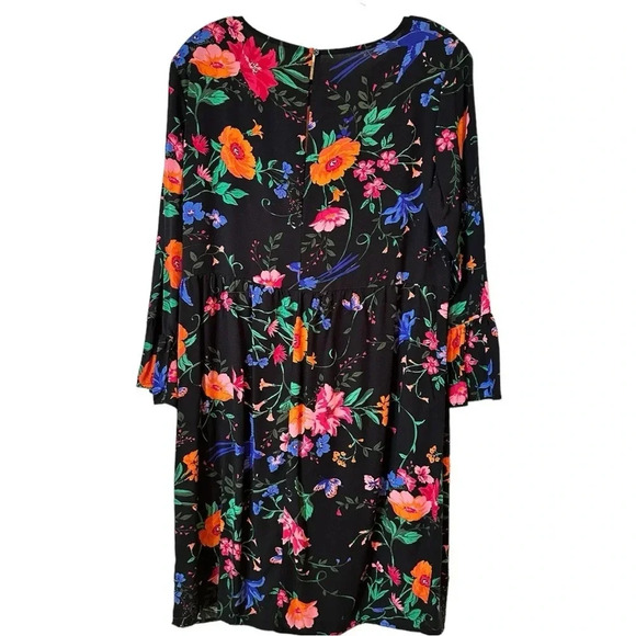 Old Navy Ladies Floral Print Shirt Dress Bell Sleeves - Picture 4 of 4